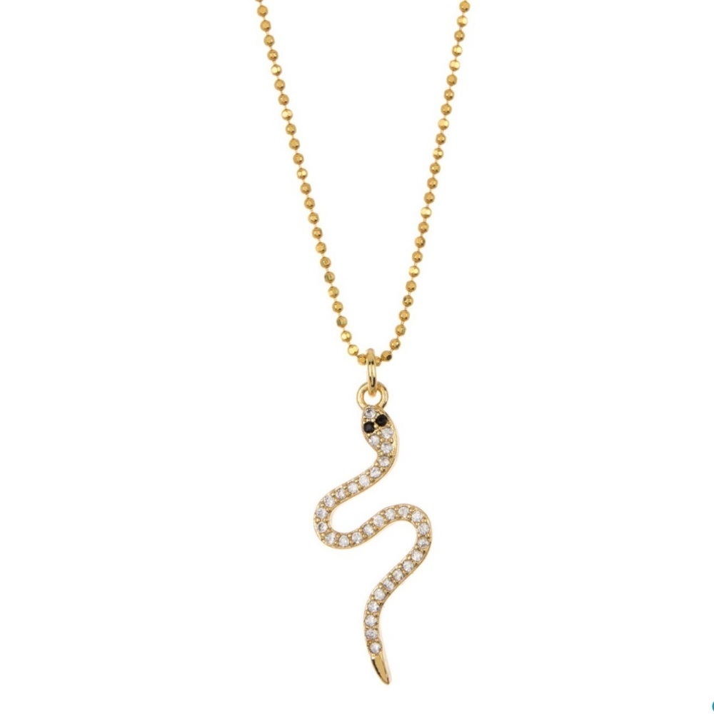 Adornia 14K GP sterling silver snake necklace